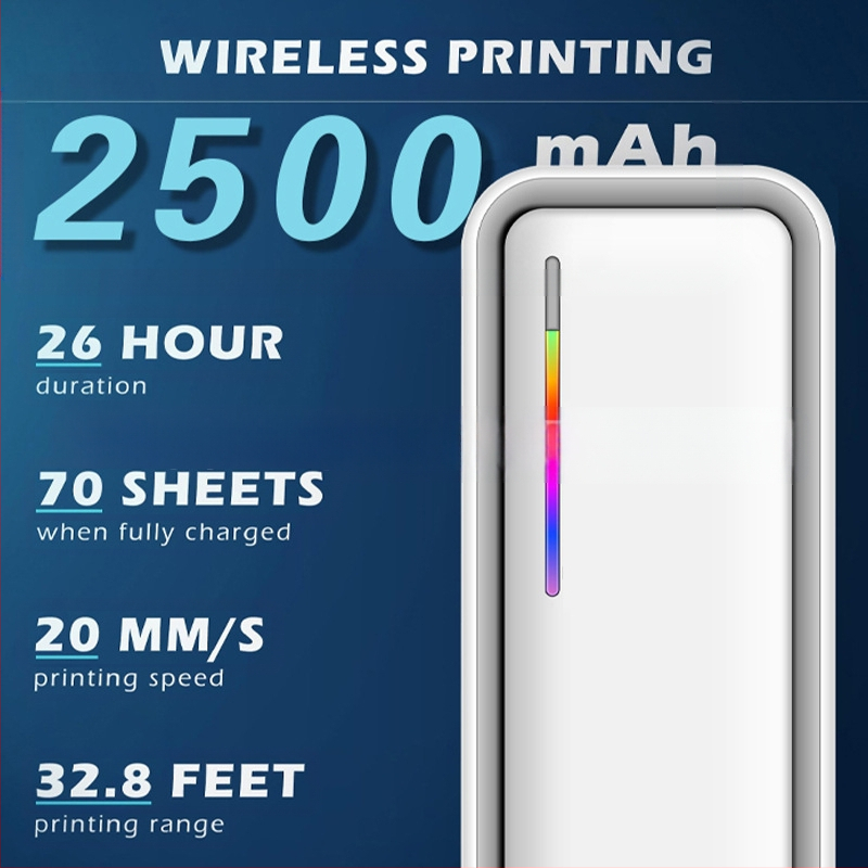 Piiriülene A4 kaasaskantav printer tindita väike mini kodune Bluetooth termoprinter fotokontori etikett