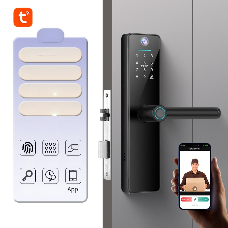 Grafiti kaķa acs pirkstu nospiedumu slēdzene attālinātai istabai koka durvju swipe karte viedā slēdzene biroja guļamistaba pārrobežu jauna modeļa īres māja