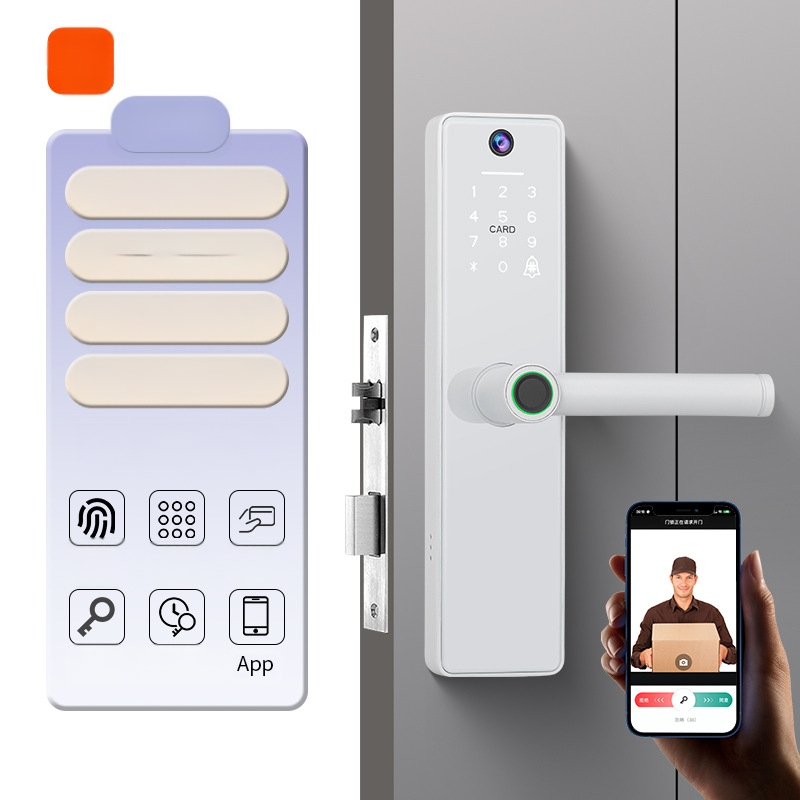 Grafiti kaķa acs pirkstu nospiedumu slēdzene attālinātai istabai koka durvju swipe karte viedā slēdzene biroja guļamistaba pārrobežu jauna modeļa īres māja