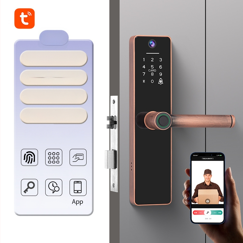 Grafiti kaķa acs pirkstu nospiedumu slēdzene attālinātai istabai koka durvju swipe karte viedā slēdzene biroja guļamistaba pārrobežu jauna modeļa īres māja
