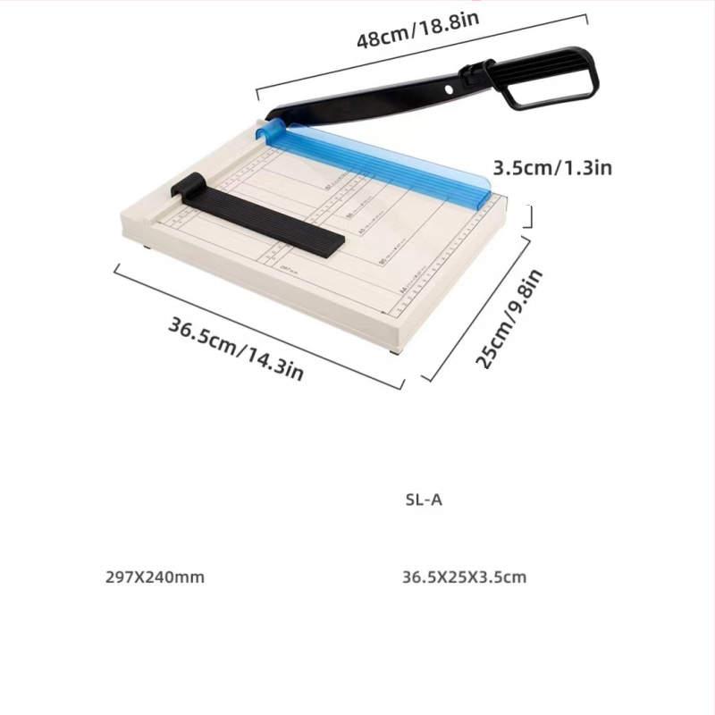 Noliktavā esošs A4 papīra griezējs, foto giljotīna, papīra apgriešanas ierīce, skolēnu kancelejas preču griezējs, skolas un biroja lietošanai