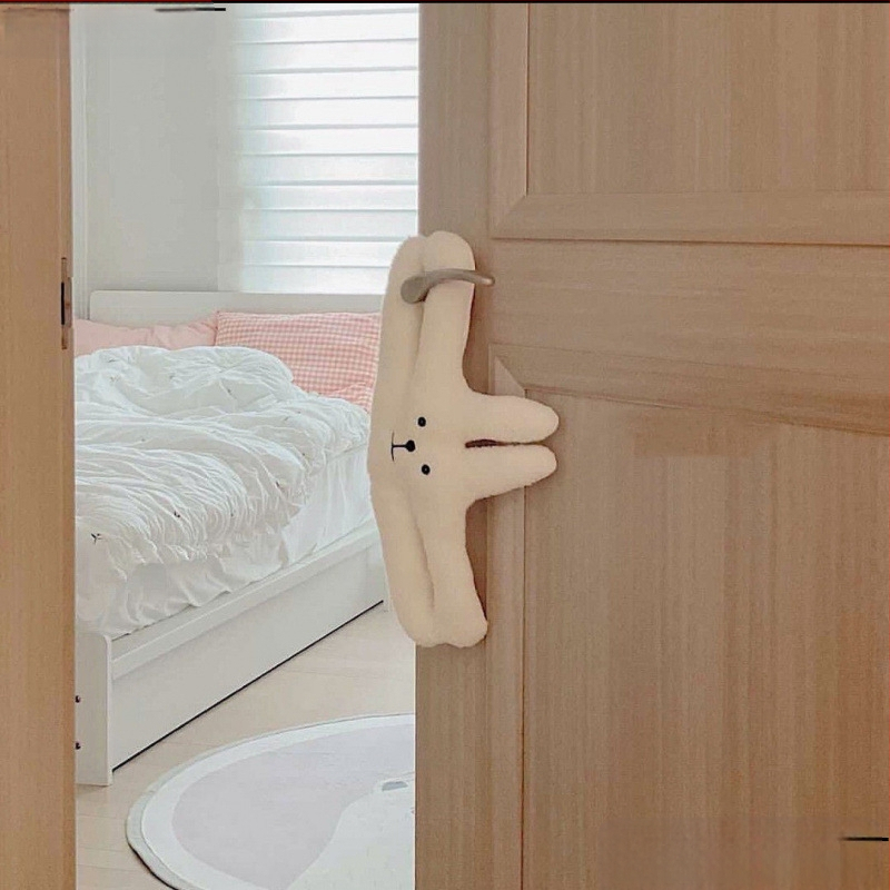Korea karu-lamba sametist mugavusmänguasi lastele, näpistamisvastane käepidemega uksepeatus, beebitoa ukselingi kaunistus, ukse riputusriiul