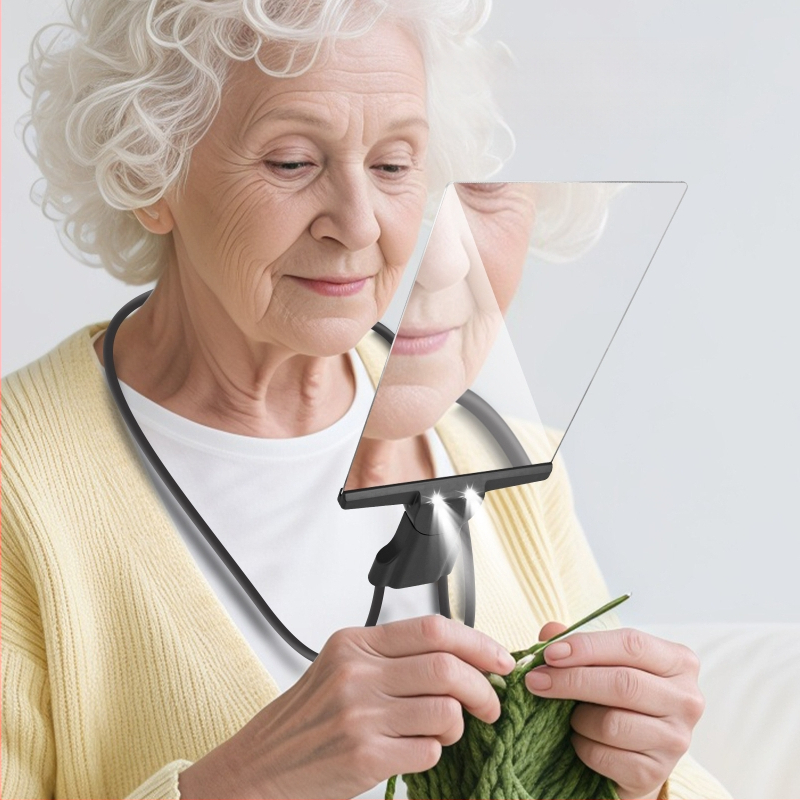 Specialus didinamasis stiklas vyresnio amžiaus žmonėms skaityti, itin didelės raiškos didelės galios mėlyna šviesa su šviesa, kabantis kaklo stalinis nešiojamas daugiafunkcis didinamasis stiklas