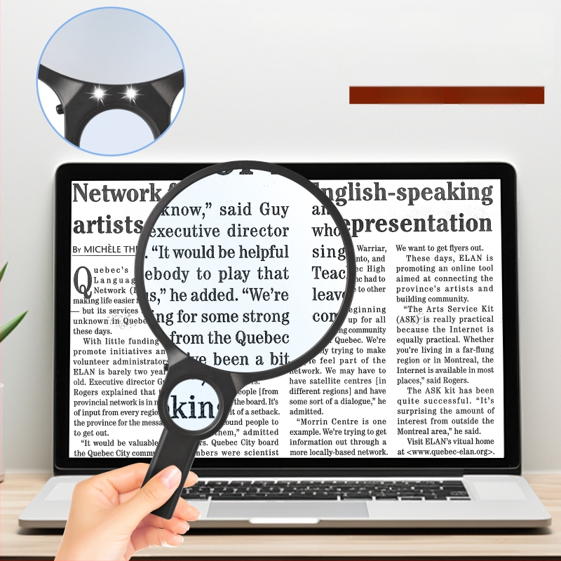 Rankinis didinamasis stiklas 5X 10X didinamasis stiklas, didelės raiškos, skirtas senyvo amžiaus žmonėms, su šviesos diodais skaitymui skirtu didinamuoju stiklu, naujas „Amazon“ modelis