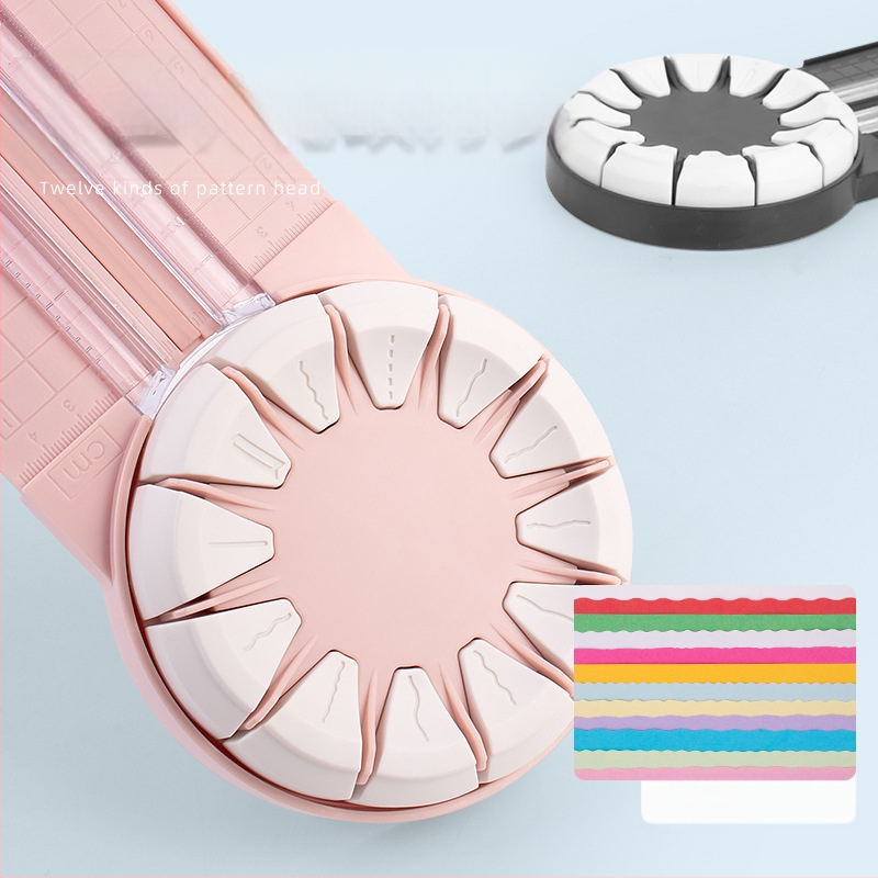 12-ühes A4 paberilõikur, trimmer planeerijatele, dekoratiivsetele servadele, õpilaste kirjatarvetele, fotolõikurile, libisev tüüp