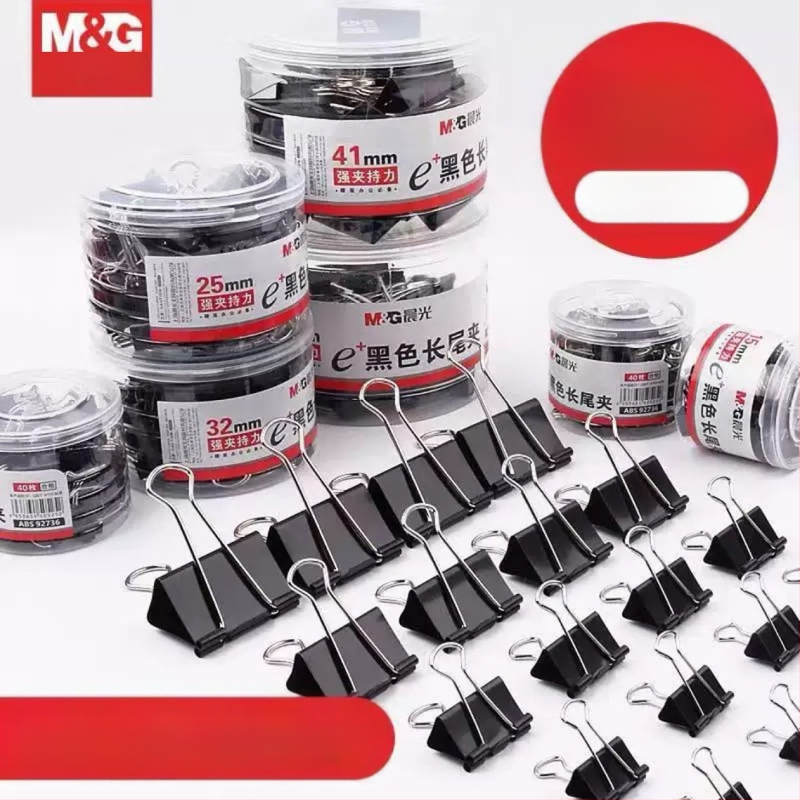 Chenguang ilgas uodegos segtukas metalinis dokumentų sąskaitų segtukas biuro sąvaržėlė studentų testo sąvaržėlė, juoda kasetė ABS92735