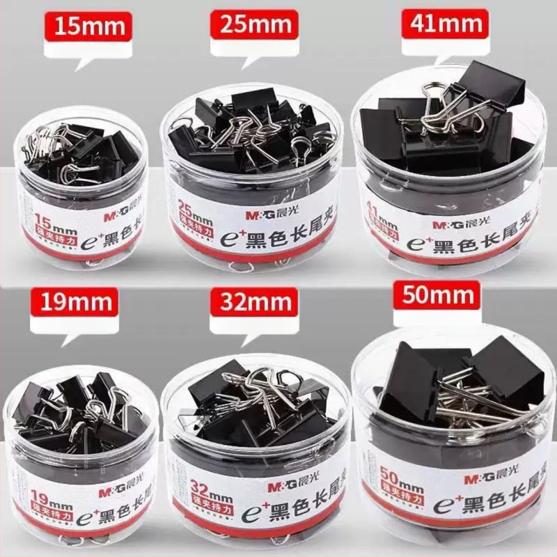 Chenguang ilgas uodegos segtukas metalinis dokumentų sąskaitų segtukas biuro sąvaržėlė studentų testo sąvaržėlė, juoda kasetė ABS92735