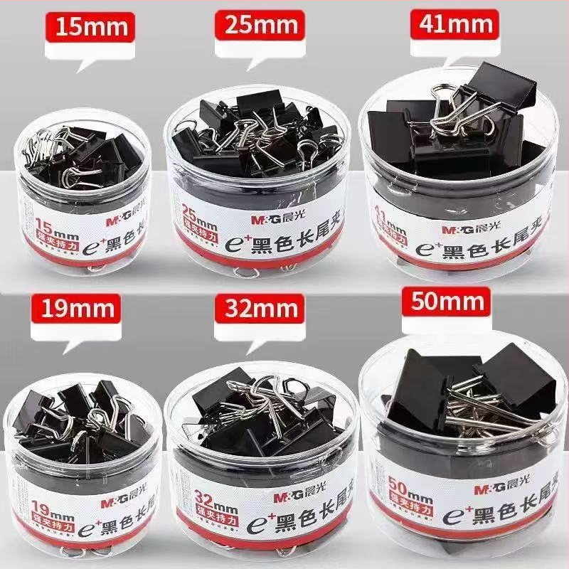 Chenguang ilgas uodegos segtukas metalinis dokumentų sąskaitų segtukas biuro sąvaržėlė studentų testo sąvaržėlė, juoda kasetė ABS92735