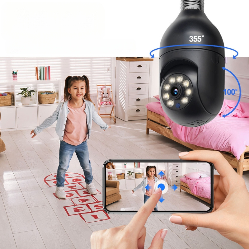 Piiriülene populaarne mobiiltelefoni nutikas kaugvalvekaamera siseruumides kasutatav lambipirni tüüp kõrglahutusega traadita monitorkaamera