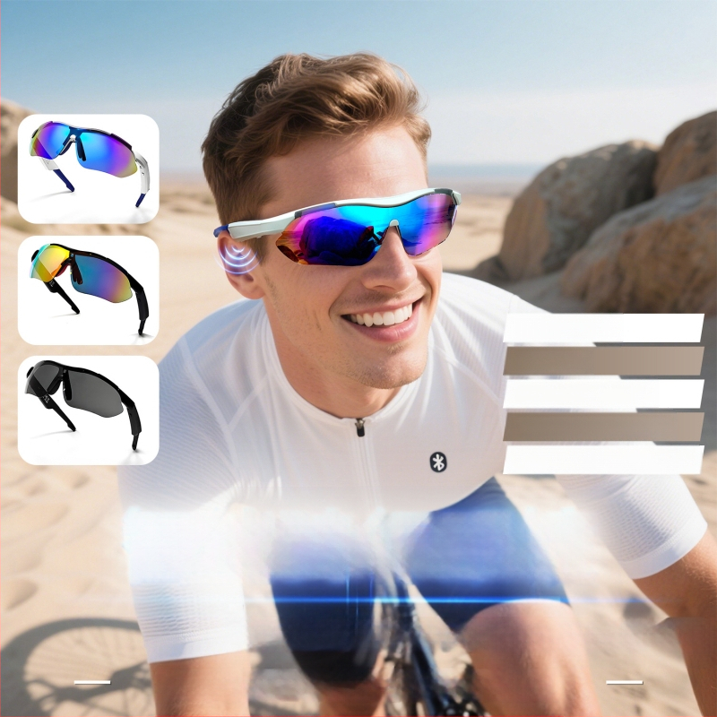 Piiriülene kuum toode Qy-Pro03 välistingimustes sportimiseks mõeldud Bluetooth-prillid, mis sobivad jalgrattasõiduks, UV-kaitsega, muusika kuulamiseks ja helistamiseks, nutikad prillid
