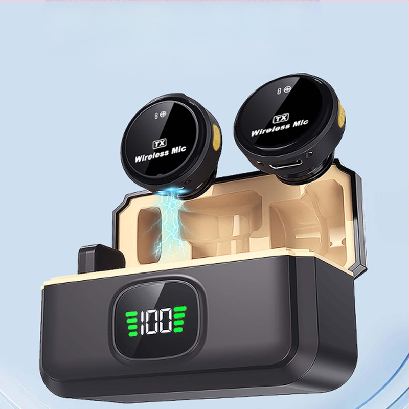 Piiriülesed plahvatused Q8Q9 juhtmevaba kraekinnitusega mikrofon Q8Q9 üks lohistamine kaks Apple`i Androidi magnetpandlaga mobiiltelefoni salvestussõnad