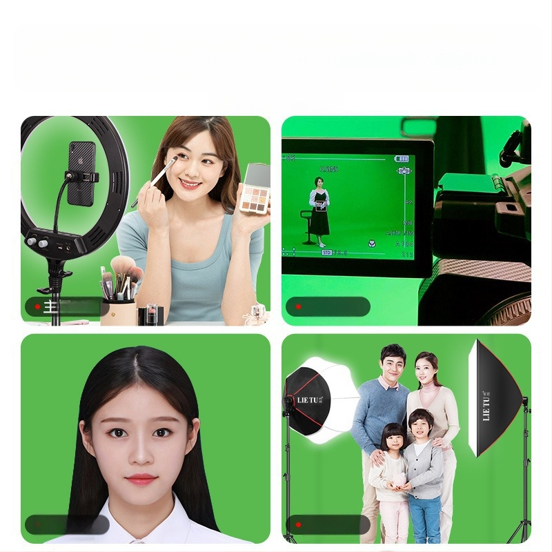 Tiešraides zaļā ekrāna audums, zaļā ekrāna fona audums, liels fotografēšanas fons, pārnēsājams profesionāls aprīkojums filmām un televīzijai