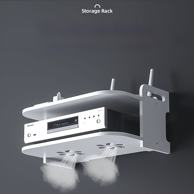 Nappali projektor konzol falra szerelhető router tárolódoboz falra szerelhető, nem perforált, üreges set-top box tárolóállvány