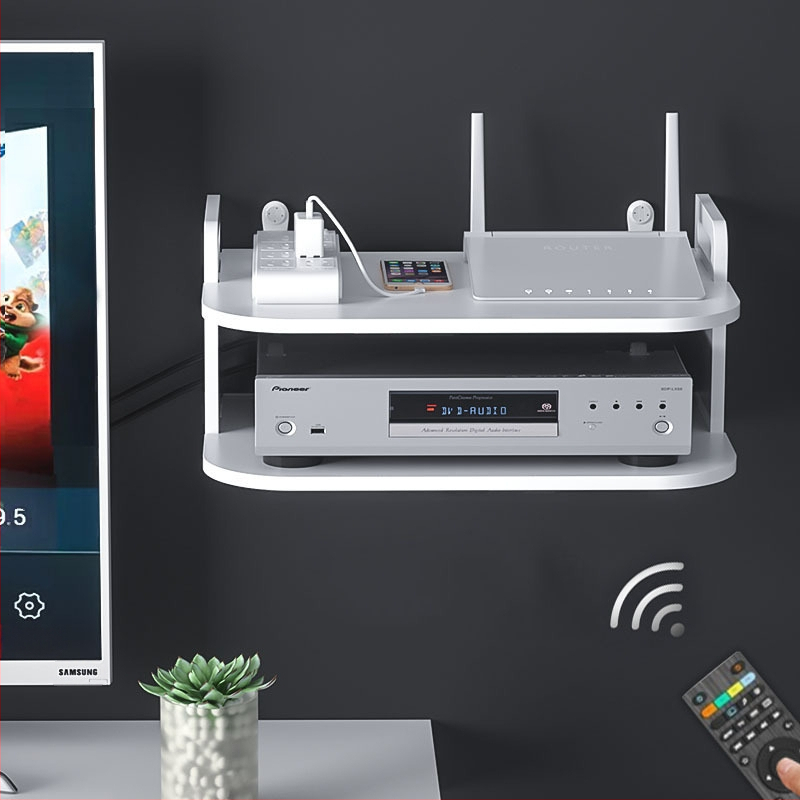 Nappali projektor konzol falra szerelhető router tárolódoboz falra szerelhető, nem perforált, üreges set-top box tárolóállvány