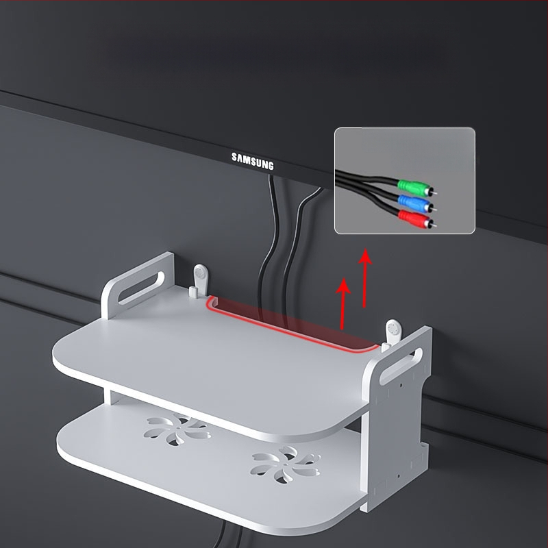 Nappali projektor konzol falra szerelhető router tárolódoboz falra szerelhető, nem perforált, üreges set-top box tárolóállvány