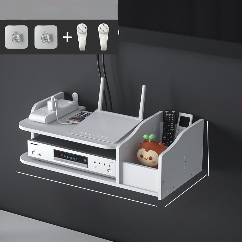 Nappali projektor konzol falra szerelhető router tárolódoboz falra szerelhető, nem perforált, üreges set-top box tárolóállvány