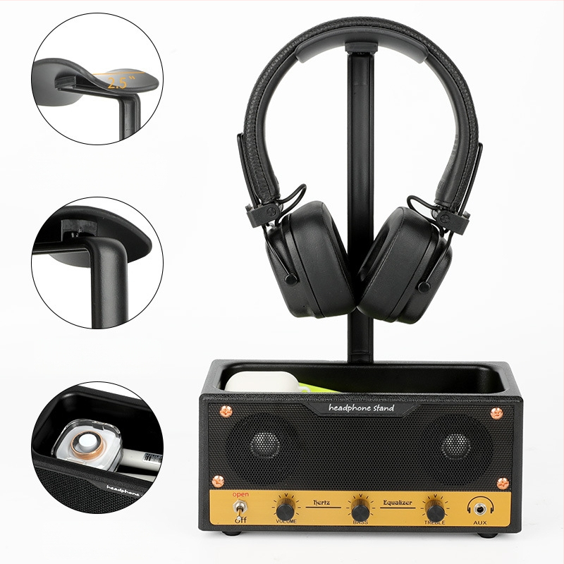 2025. aasta uus retrokõlarite kõrvaklappide vitriinlauale mõeldud hoiukarbi rokkstiilis pliiatsihoidja saab märgistada