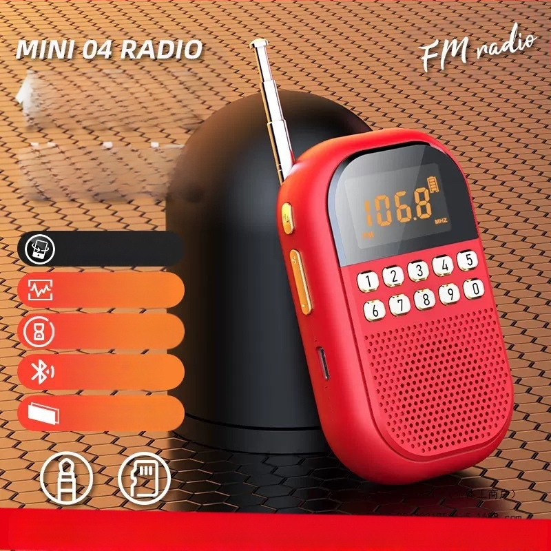 Eakate raadio, mille saab sisestada kaardiga, väike kõlar, kaasaskantav vastuvõtja eakatele, mitme sagedusribaga FM/AM/Bluetooth.