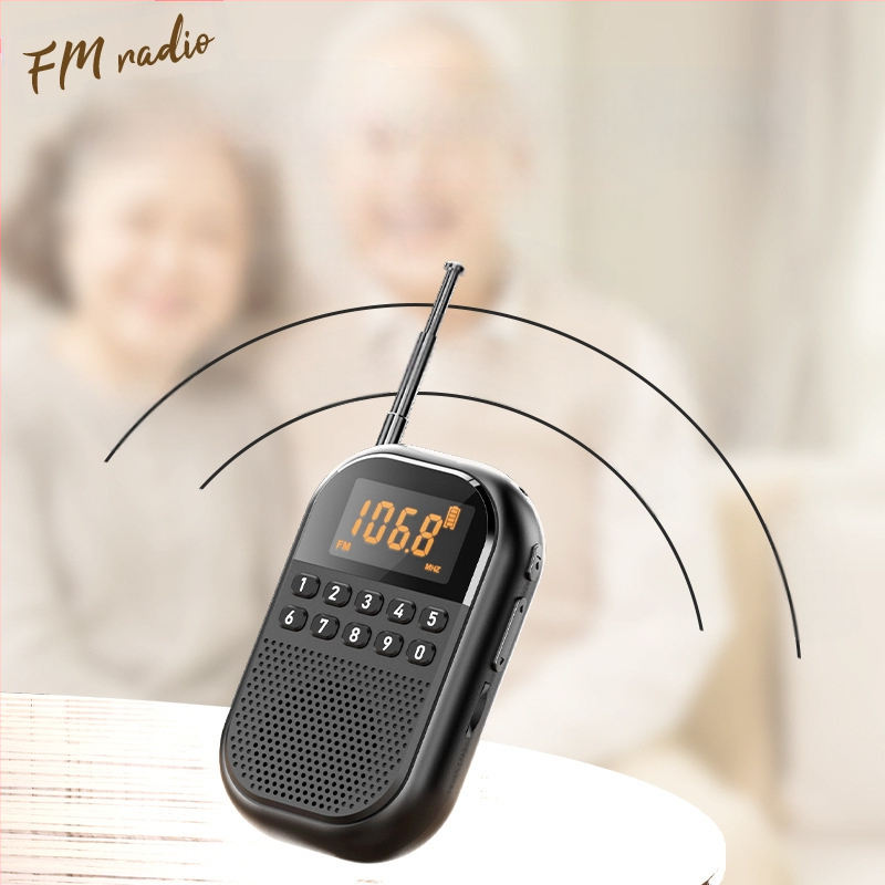 Eakate raadio, mille saab sisestada kaardiga, väike kõlar, kaasaskantav vastuvõtja eakatele, mitme sagedusribaga FM/AM/Bluetooth.