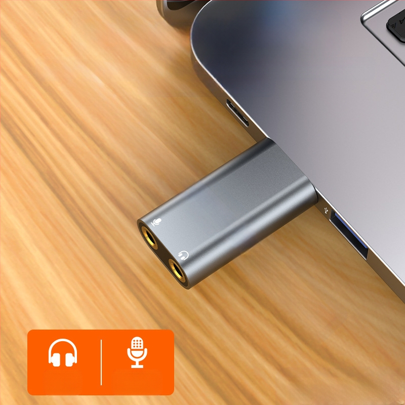 USB ārējā skaņas karte USB austiņām + mikrofonam bez draivera Galddatora klēpjdatora PS4 ārējā skaņas karte