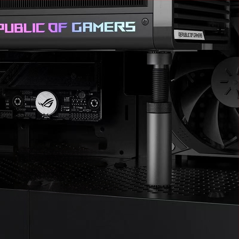 Скоба за графична карта, вертикална опорна пръчка, шаси на компютър, малък настолен жак, магнит, всмукателна скоба от алуминиева сплав