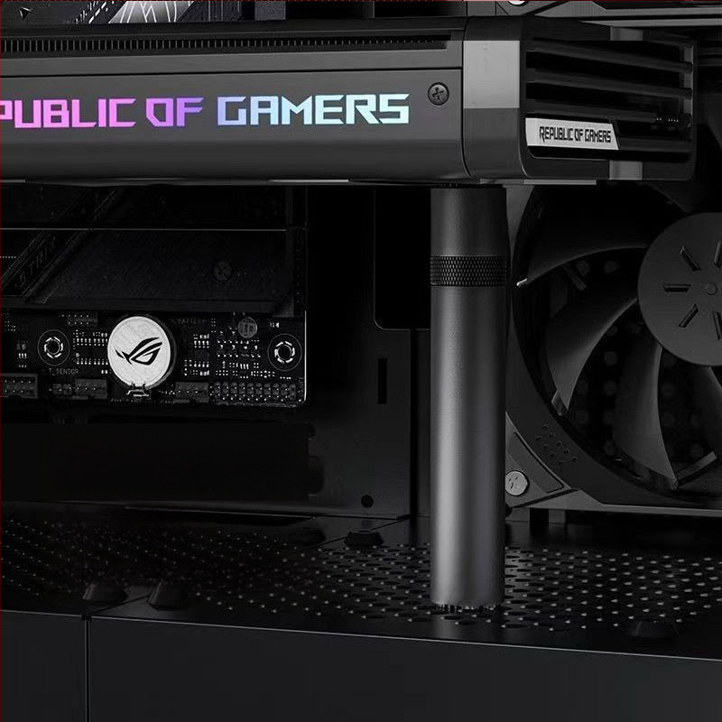 Скоба за графична карта, вертикална опорна пръчка, шаси на компютър, малък настолен жак, магнит, всмукателна скоба от алуминиева сплав