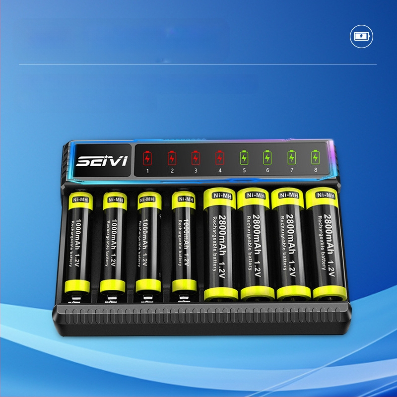 Piiriülene 1,2 V Ni-MH akulaadija USB nutika istme laadija 8 pesaga universaalne 5,7-tolline laadija laos