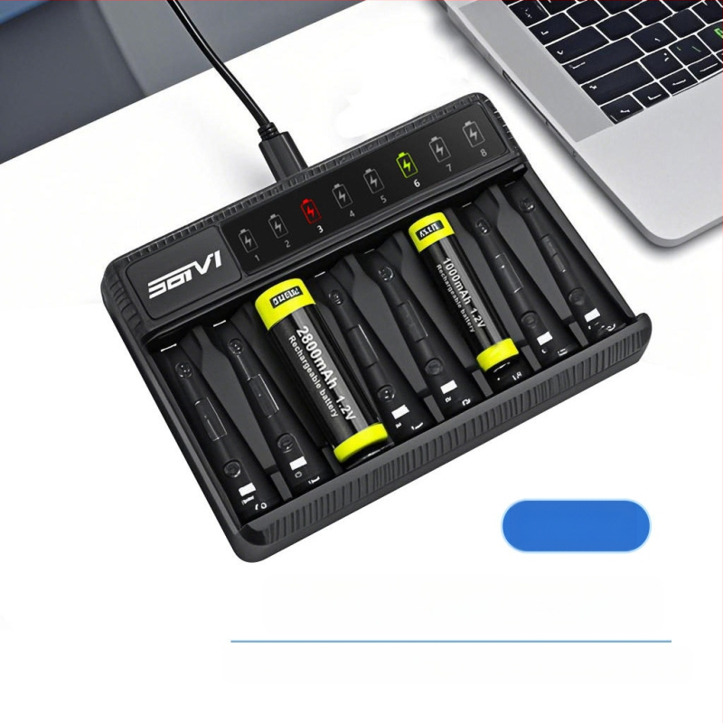 Piiriülene 1,2 V Ni-MH akulaadija USB nutika istme laadija 8 pesaga universaalne 5,7-tolline laadija laos