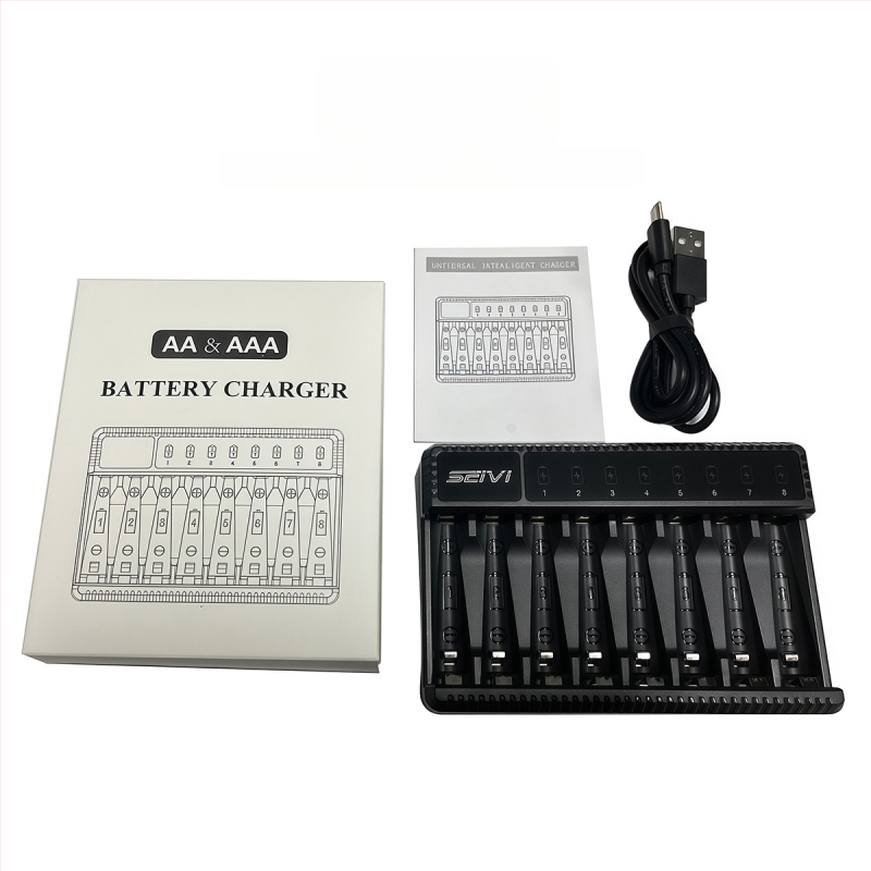 Piiriülene 1,2 V Ni-MH akulaadija USB nutika istme laadija 8 pesaga universaalne 5,7-tolline laadija laos