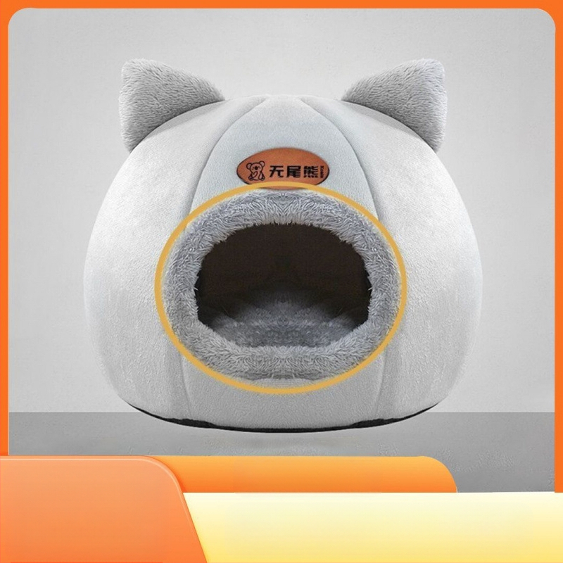Котешко гнездо Топло удебелено затворено легло за къща Вила Кучешка развъдница Зима Топло и домашен любимец Котешка постелка за спане