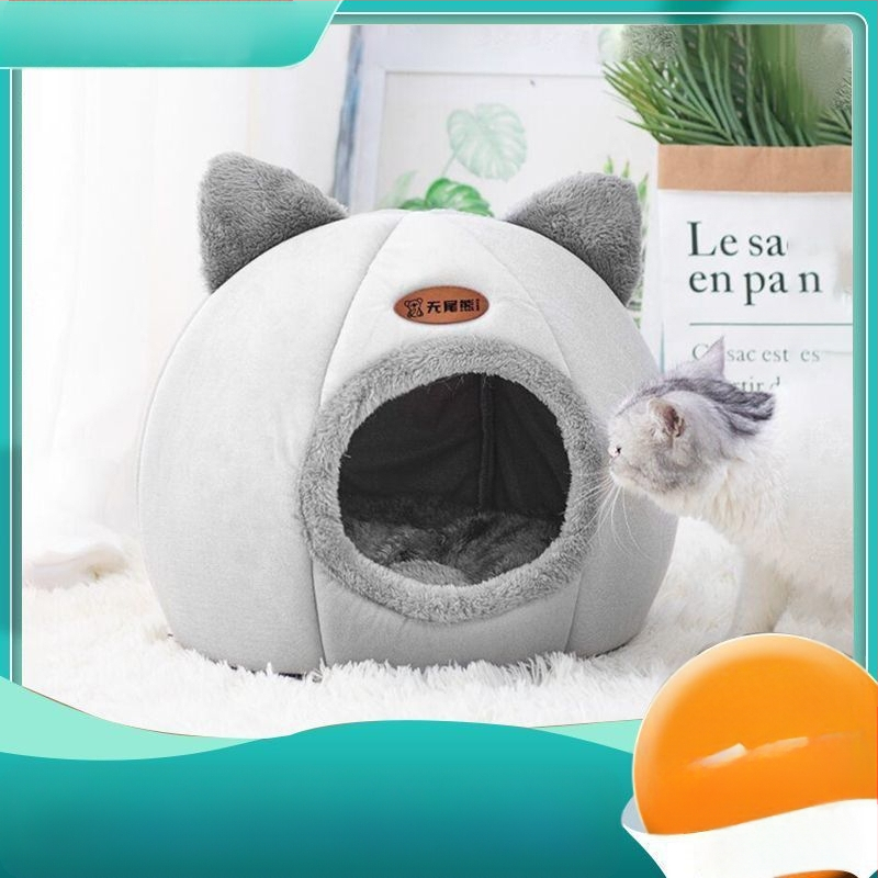 Котешко гнездо Топло удебелено затворено легло за къща Вила Кучешка развъдница Зима Топло и домашен любимец Котешка постелка за спане