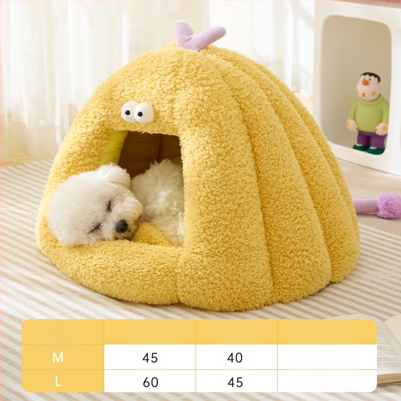 Új kutyakennel téli meleg félig zárt macskafészek szőnyeg őszi és téli kis szörny alakú macska kisállat kellékek nagykereskedelem