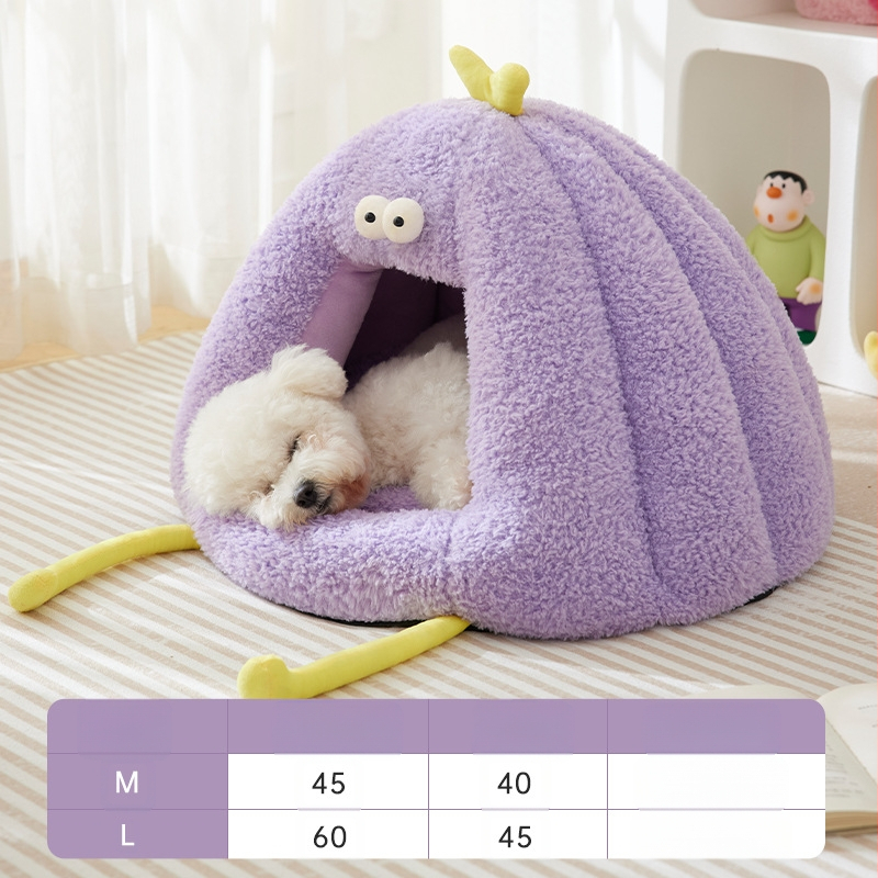 Új kutyakennel téli meleg félig zárt macskafészek szőnyeg őszi és téli kis szörny alakú macska kisállat kellékek nagykereskedelem