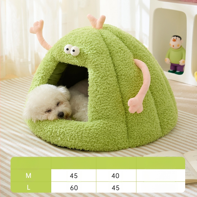 Új kutyakennel téli meleg félig zárt macskafészek szőnyeg őszi és téli kis szörny alakú macska kisállat kellékek nagykereskedelem