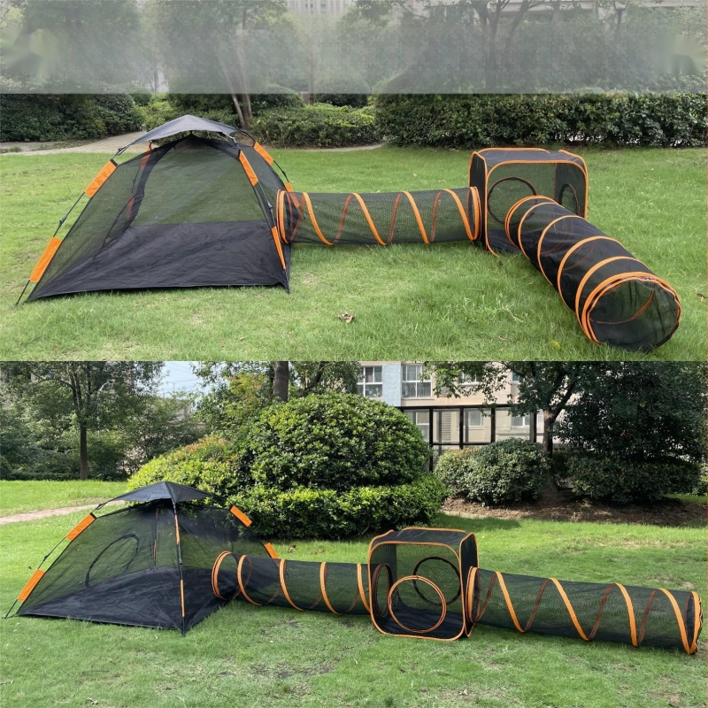 Uus neljaosaline lemmikloomapuur, kassi ja koera mängutunnel, juhuslike kombinatsioonide komplekt, kokkupandav kaasaskantav lemmikloomatelk