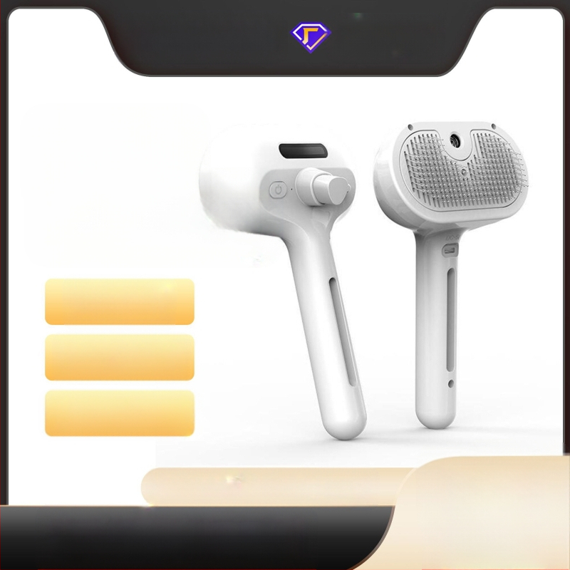 Гребен със спрей за домашни любимци, гребен за обезкосмяване на котки и кучета, гребен за скубане на косми с USB зареждане, инструмент за груминг и почистване на домашни любимци