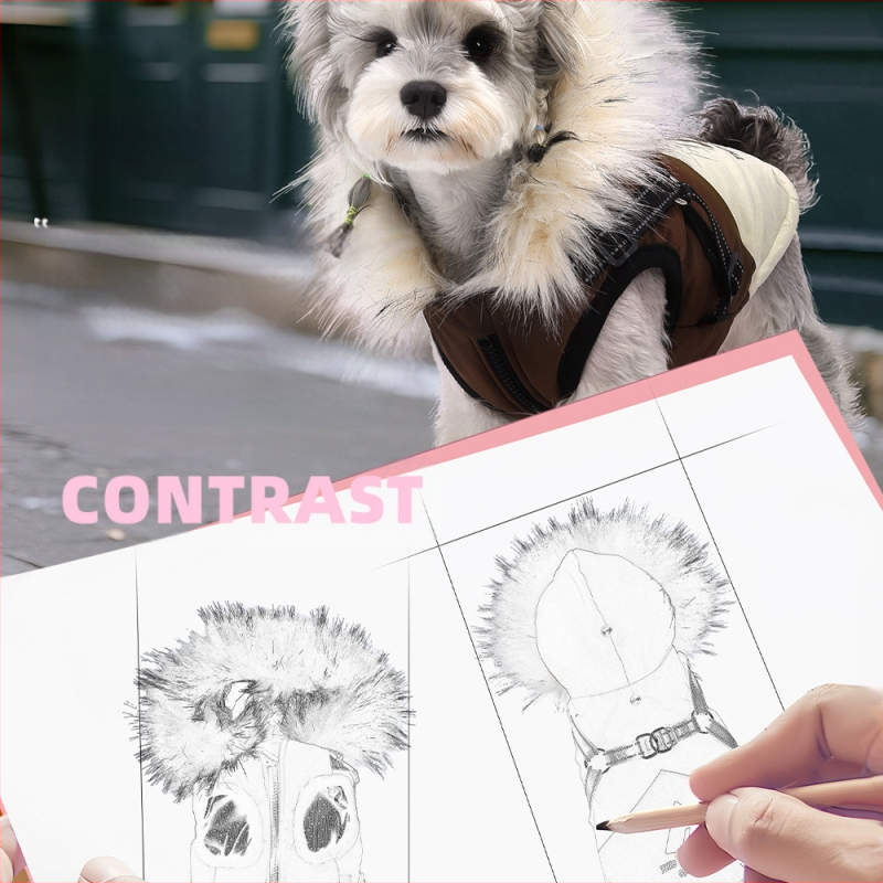 Őszi és téli új kutyaruhák kültéri kölyökkutya kapucnis polár bélésű hidegálló kabát kiskutya teddy bichon mellény