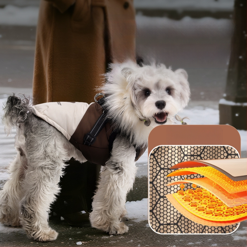 Őszi és téli új kutyaruhák kültéri kölyökkutya kapucnis polár bélésű hidegálló kabát kiskutya teddy bichon mellény