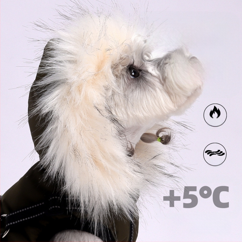 Őszi és téli új kutyaruhák kültéri kölyökkutya kapucnis polár bélésű hidegálló kabát kiskutya teddy bichon mellény