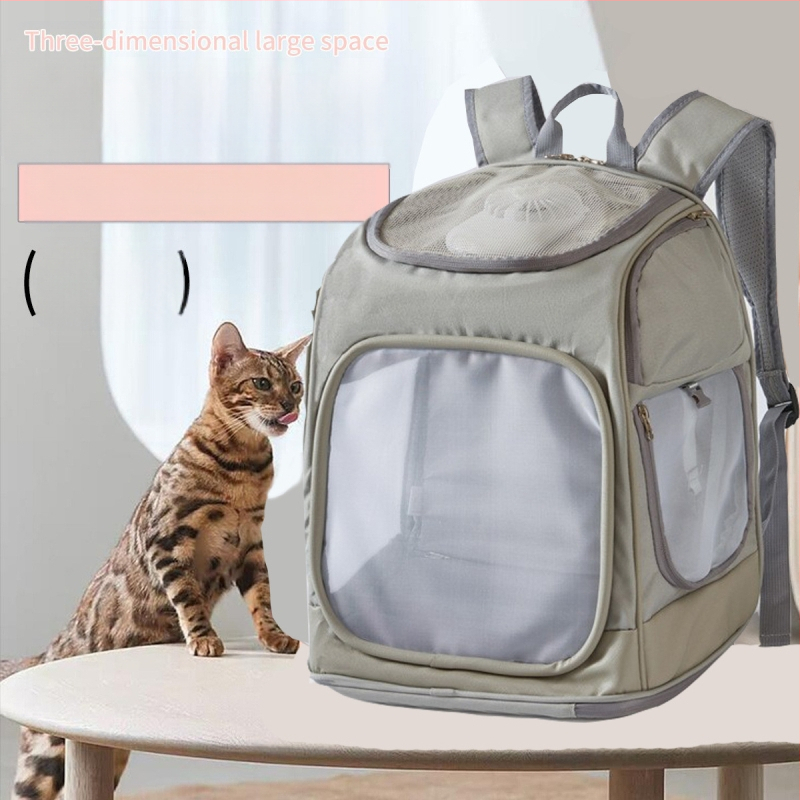 Új kisállat hátizsák, hordozható macska hátizsák, lélegző hálós, ventilátoros macska hátizsák