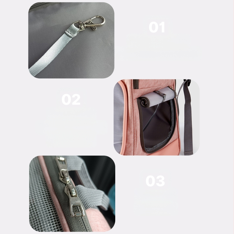 Új kisállat hátizsák, hordozható macska hátizsák, lélegző hálós, ventilátoros macska hátizsák