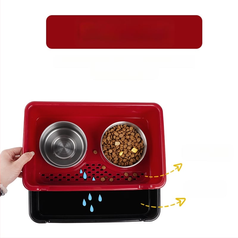 Roostevabast terasest topeltkaussiga koerakauss, eemaldatav, libisemiskindel, kuiva ja märja eraldamisega, kaelalülide kaitsmiseks. Lemmikloomakauss.