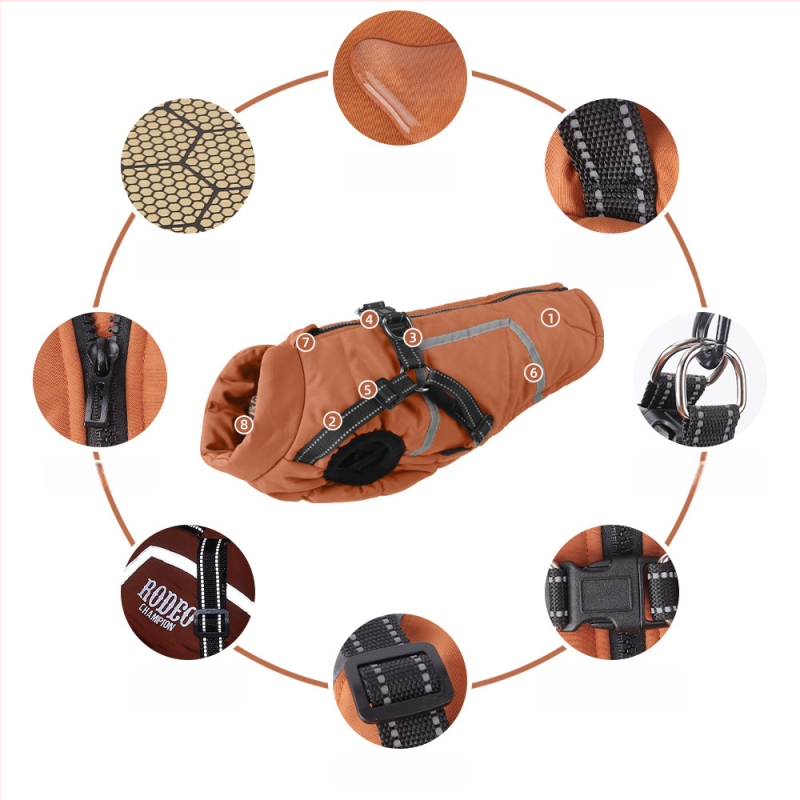 Koera puuvillane mantel veojõuga, helkur sügis- ja talveriided, soe grafeenist kerge lemmikloomavest, ühevärviline koer