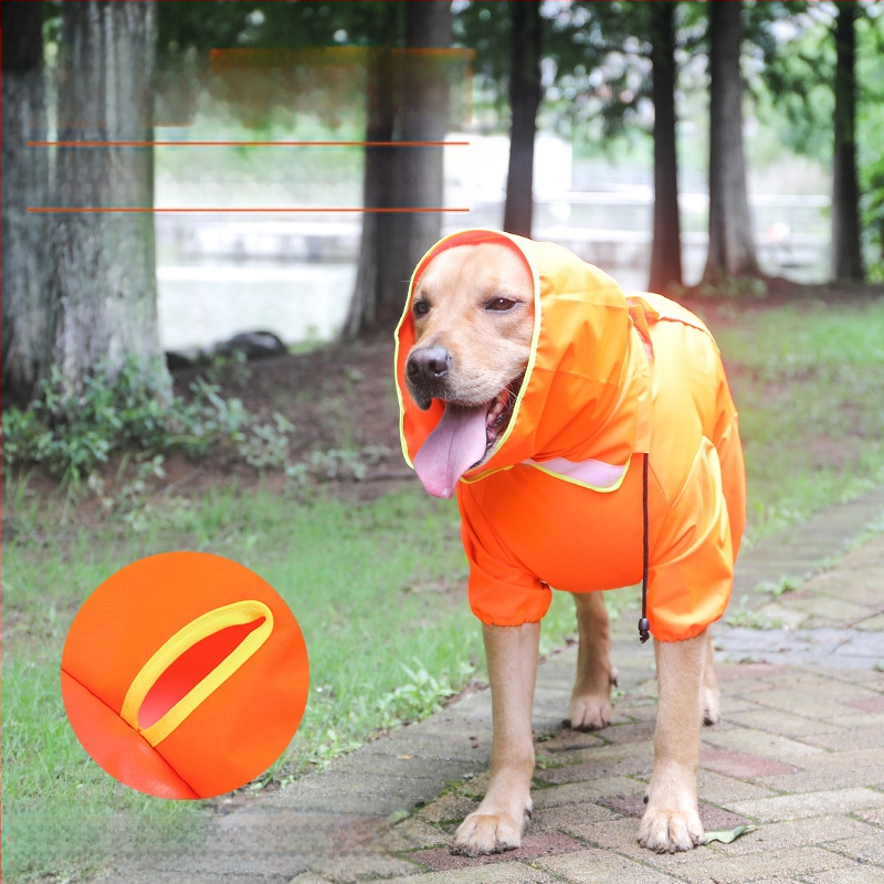 Nagy kutyáknak való, mindent tartalmazó esőkabát, golden retriever, border pásztor labrador, közepes és nagy testű kutyáknak, négylábúaknak való, fényvisszaverő sapkás kisállat esőkabát, tpu