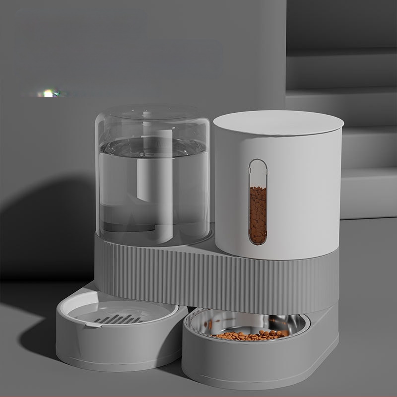 Kisállat ivóvíz etetőgép, macska kettő az egyben víz- és ételetető tál, nagy kapacitású automatikus ivóvíz etető