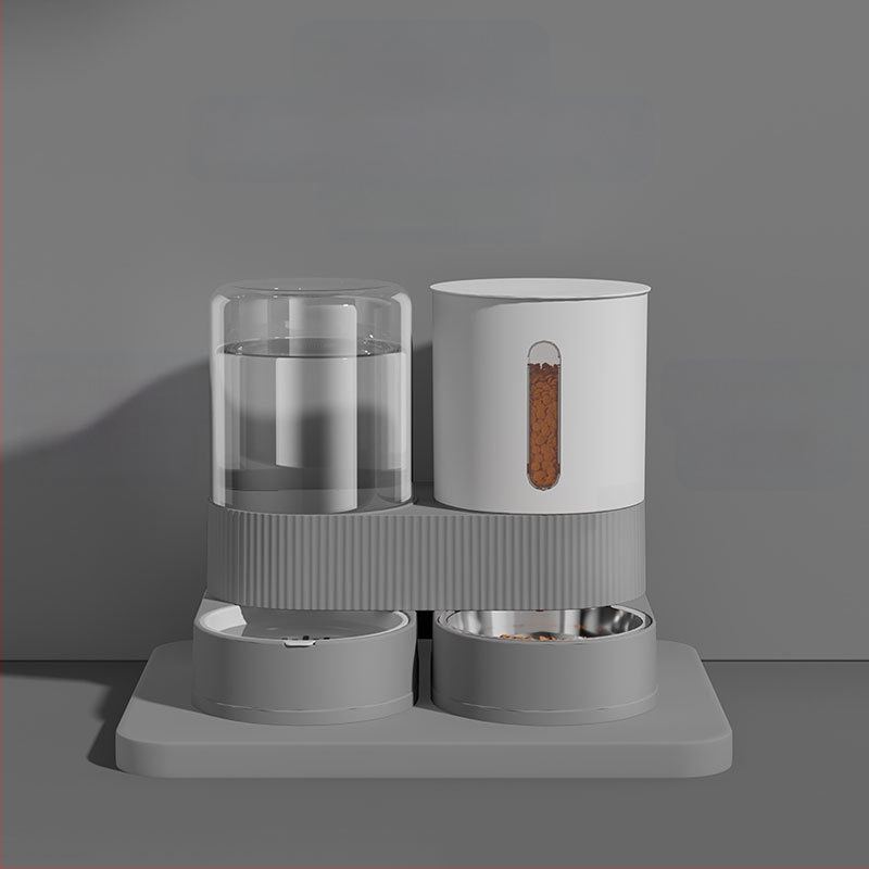 Kisállat ivóvíz etetőgép, macska kettő az egyben víz- és ételetető tál, nagy kapacitású automatikus ivóvíz etető