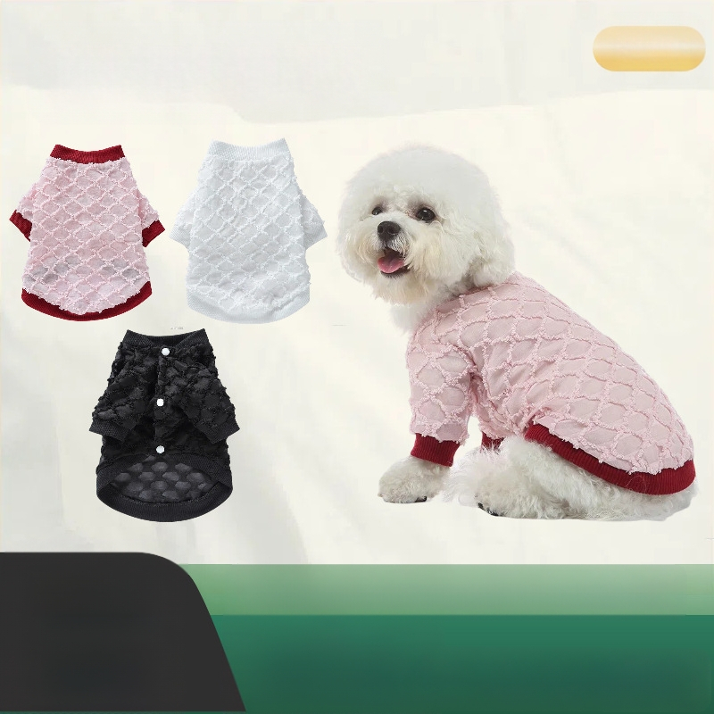 Határokon átnyúló őszi és téli kisállat alkalmi plüss hálós kontrasztos színű kutyaruhák rugalmas otthoni szőrtelenítés elleni kisállatruhák