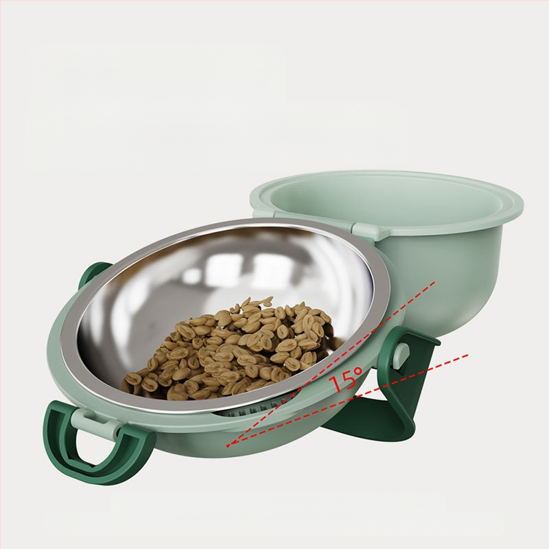 Határokon átnyúló, kétrétegű, kültéri, állítható ivóvíz-kutyaeledel-tál, hordozható, magas, összecsukható, fulladásgátlóval ellátott kisállat-tál