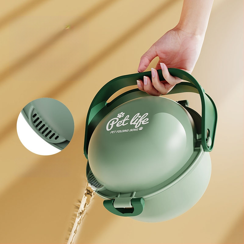 Határokon átnyúló, kétrétegű, kültéri, állítható ivóvíz-kutyaeledel-tál, hordozható, magas, összecsukható, fulladásgátlóval ellátott kisállat-tál