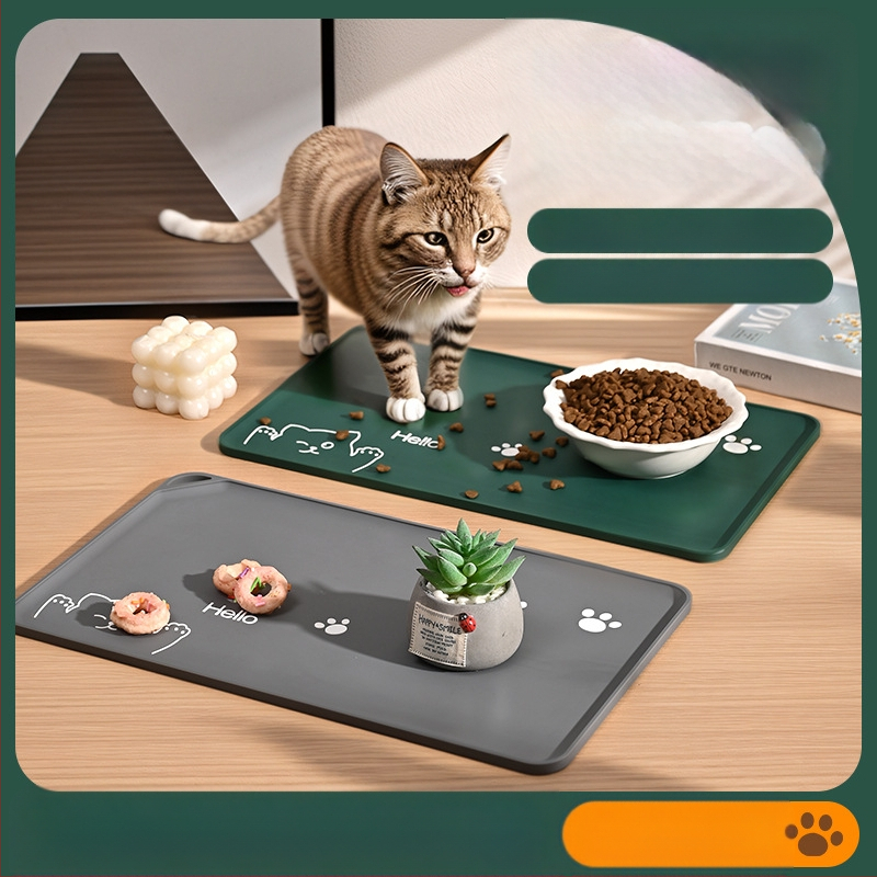 Naminių gyvūnėlių kilimėlis, paprastas vandeniui ir aliejui atsparus kačių kilimėlis, kačių maitinimo kilimėlis, didelis minkštas guminis neslystantis kilimėlis